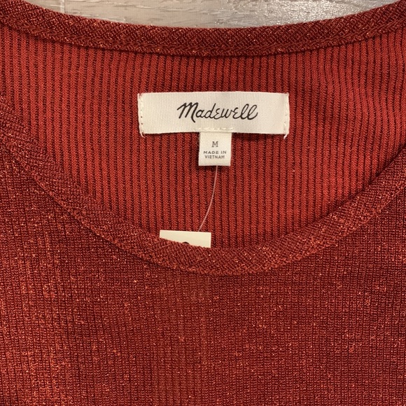 NWT Madewell metallic ruffle tank top size medium - Picture 2 of 5